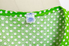 Load image into Gallery viewer, 1960s Shirt Dress Polka Dot Green S/M