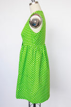 Load image into Gallery viewer, 1960s Shirt Dress Polka Dot Green S/M