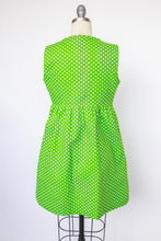 Load image into Gallery viewer, 1960s Shirt Dress Polka Dot Green S/M