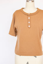 Load image into Gallery viewer, 1950s Knit Top Cream Fitted Blouse S