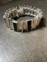 Load image into Gallery viewer, Vintage Taxco Bracelet Modernist Sterling Silver Onyx