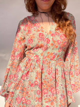 Load image into Gallery viewer, 1970s Dress Floral Nylon Chiffon Bishop Sleeve M