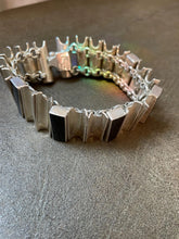 Load image into Gallery viewer, Vintage Taxco Bracelet Modernist Sterling Silver Onyx