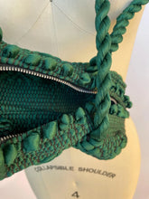 Load image into Gallery viewer, 1940s Purse Green Ribbon Shoulder Mini Clutch