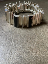 Load image into Gallery viewer, Vintage Taxco Bracelet Modernist Sterling Silver Onyx