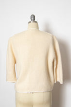 Load image into Gallery viewer, 1950s Sweater Wool Knit Cardigan Cream Beaded S