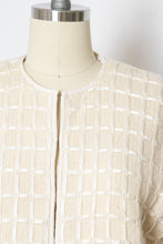 Load image into Gallery viewer, 1950s Sweater Wool Knit Cardigan Cream Beaded S