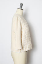 Load image into Gallery viewer, 1950s Sweater Wool Knit Cardigan Cream Beaded S