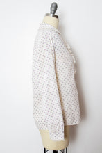 Load image into Gallery viewer, 1970s Blouse Cotton Ruffle Floral Top S