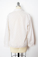 Load image into Gallery viewer, 1970s Blouse Cotton Ruffle Floral Top S