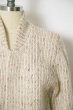 Load image into Gallery viewer, 1980s Sweater Wool Mohair Knit Striped Chunky Cardigan S