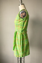 Load image into Gallery viewer, 1960s Mini Dress Cotton Plaid S