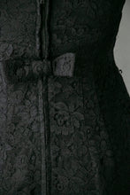Load image into Gallery viewer, 1950s Dress Black Illusion Chantilly Lace XS
