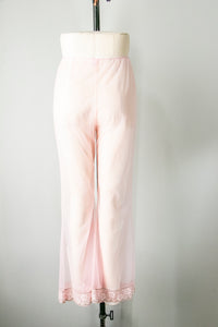 1960s Lingerie Sheer Pink Lounge Pants S