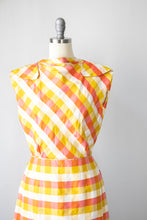 Load image into Gallery viewer, 1960s Dress Autumnal Raw Silk Plaid S