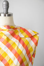 Load image into Gallery viewer, 1960s Dress Autumnal Raw Silk Plaid S