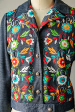 Load image into Gallery viewer, 1970s Ensemble Embroidered Jacket Pants Set S