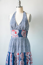 Load image into Gallery viewer, 1970s Maxi Dress Young Innocent Halter XS