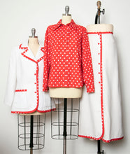 Load image into Gallery viewer, 1970s Ensemble Skirt Blouse Jacket Set M / L