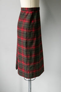 1970s Pencil Skirt Pendleton Wool Plaid S