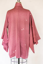 Load image into Gallery viewer, 1950s Haori Burgundy Printed Japanese Robe