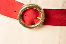 Load image into Gallery viewer, 1980s Belt Red Suede Leather Cinch Waist M