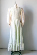 Load image into Gallery viewer, 1970s Maxi Dress Green Eyelet Lace M