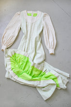 Load image into Gallery viewer, 1970s Maxi Dress Green Eyelet Lace M