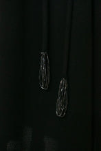 Load image into Gallery viewer, 1950s Dress Black Rayon Crepe Embroidered L