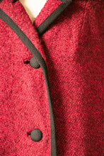 Load image into Gallery viewer, 1960s Coat Raspberry Wool Boucle S