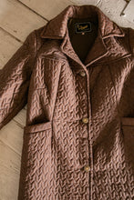 Load image into Gallery viewer, 1960s Coat Quilted Brown Jacket S/M