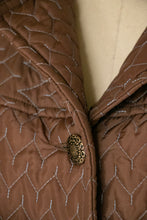 Load image into Gallery viewer, 1960s Coat Quilted Brown Jacket S/M