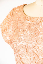 Load image into Gallery viewer, 1950s Dress Beige Champagne Lace S/M