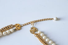 Load image into Gallery viewer, 1970s Double Necklace Chain + Pearls