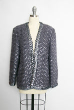 Load image into Gallery viewer, 1970s Lilli Diamond Cardigan Sequin Mohair Sweater L