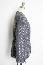 Load image into Gallery viewer, 1970s Lilli Diamond Cardigan Sequin Mohair Sweater L