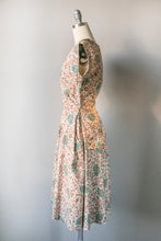 Load image into Gallery viewer, 1950s Dress Cotton Floral Full Skirt XS