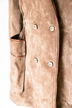 Load image into Gallery viewer, 1980s Coat Suede Leather Taupe S