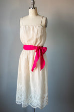 Load image into Gallery viewer, 1970s Dress Tablecloth Lace XS S