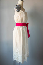 Load image into Gallery viewer, 1970s Dress Tablecloth Lace XS S