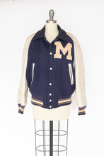 Load image into Gallery viewer, 1950s Letterman Jacket Wool Leather M