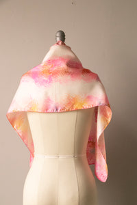 1970s Silk Scarf Burmel Marble Pink Deadstock