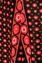 Load image into Gallery viewer, 1970s Maxi Dress Printed Shawl Set Fringe S