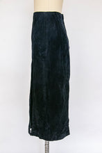 Load image into Gallery viewer, 1980s Skirt Blue Suede Leather High Waist M