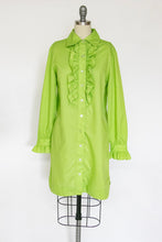 Load image into Gallery viewer, 1960s Shirt Dress Ruffle Shift M