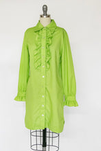 Load image into Gallery viewer, 1960s Shirt Dress Ruffle Shift M