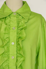 Load image into Gallery viewer, 1960s Shirt Dress Ruffle Shift M