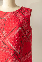 Load image into Gallery viewer, 1960s Quilted Dress Bandana Cotton Loungewear Shift S