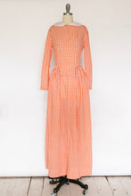 Load image into Gallery viewer, 1970s Dress Gingham Maxi Gown Peasant Prairie M