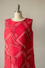 Load image into Gallery viewer, 1960s Quilted Dress Bandana Cotton Loungewear Shift S